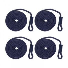 Gorise 4-Pack Marine Grade Fender Rope 150mm Heavy Duty Dock Rope with Adjustable Loop UV-Resistant Saltwater-Resistant Mooring for Boats Yachts Marinas (Blue)