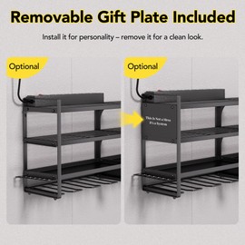 YFFSRJDJ Power Tool Organizer Wall Mount with Charging Station & This Is Not a Mess, It is a System Plate 12 Drill Holders 4-Tier Heavy Duty Drill Rack and 8-Outlet Power Strip, Garage Gift for Men