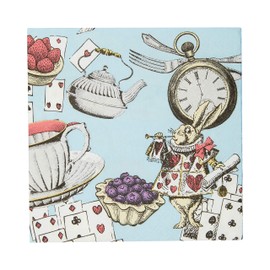 Talking Tables Tovaglioli Cocktail Alice nel Paese delle Meraviglie per Tea Party Mad Hatter, Festa della Mamma, BLUENAPKINS, 25cm x 25cm