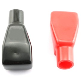 DGZZI 1 Pair Universal Car Air Battery Terminal Covers 9 x 4.3 x 3 cm Battery Terminal Insulating Protector Caps Positive and Negative (Black + Red) Car-Styling