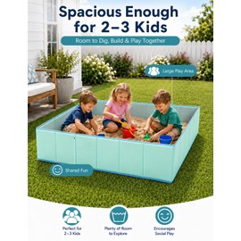 50" Foldable Sandbox for Outdoor, Heavy Duty Oxford Cloth Portable Sand Pit with Storage Bag, Extra Large Sandboxes Indoor Backyard Play Patio Beach Dog, Easy Setup Pool & Ball Pit