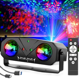Party Lights Disco Ball with Sound Activated Disco Lights, Star Projection, Ocean Light, and RG Light Pattern - Perfect for Party DJ, KTV, Club,Dance, Party Decor, Christmas, Birthday Festival Gifts