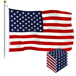 G128 NEW G128 USA Flag 5-Pack 3x5 FT, American, Printed Polyester
