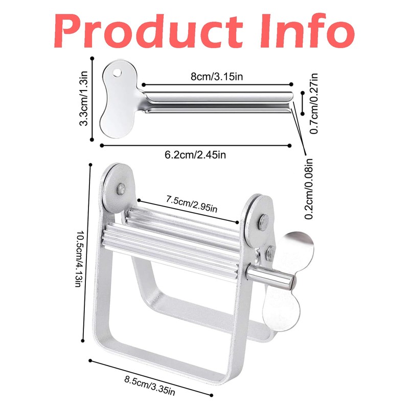 Zvorgath Toothpaste Squeezer, Stainless Steel Tube Squeezer - Key Roller