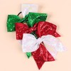 ZOONAI 2Pcs Women Teen Girls Large Sequins Hair Bows Elastic