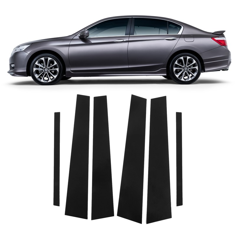 Side Pillar Post Trim 4D Style Glossy Black Replacement for