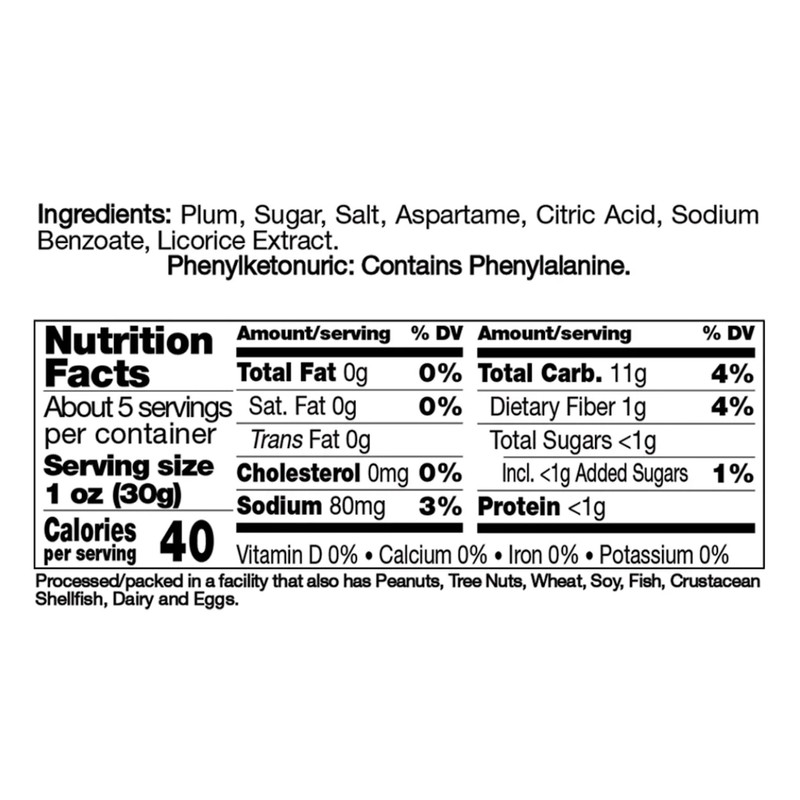 Enjoy Hawaii Snacks Seedless Dried Plum 6 Ounce Bag