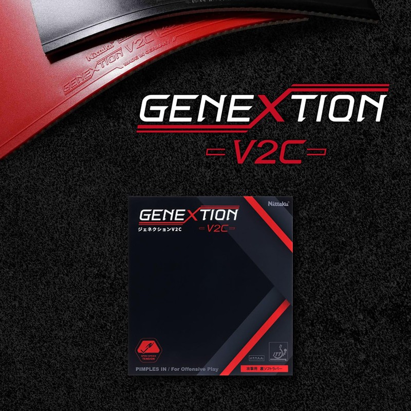 Nittaku NR-8787 Table Tennis Rubber Genextion V2C Black Extra Thick
