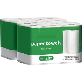 2-Ply Flex-Sheets Paper Towels, 12 Basics Rolls = 32 Regular Rolls, Everyday Value with 150 Sheets per Roll - Size: 150 sheet (Pack of 2)