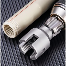 2025 New Integrated Internal & External Pipe Threading Tool Kit, CR-V Chromium Vanadium Steel, for 1/2'' & 3/4'' Pipes, Electric Drill Compatible PVC Threader (1/2''+3/4'')