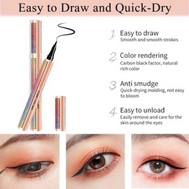 Set De Máscara De Pestañas Con Fibras De Seda 4D, Máscara De Pestañas Y Delineador De Ojos Negros, Kit De Larga Duración Y Lápiz Delineador De Ojos Negro Resistente Al Agua, Sin Grumos, Dura