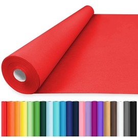 Vanhench Vanhench 48"x1500"(125') Mother's Day Gifts Wrapping Paper, Solid Color Red Art Kraft Craft Paper for Bouquet Flower Crafts Packing Poster, Red Bulletin Board Paper