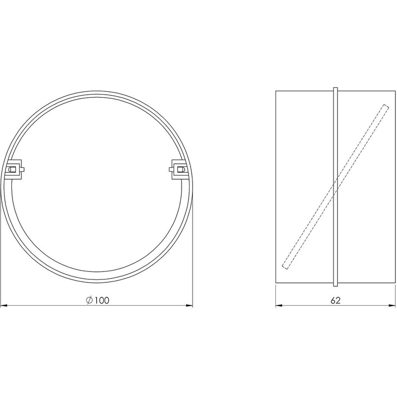 FANTRONIX Circular Connector: 100mm (4 inch Dia.) with Backdraught Shutter