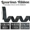 MEEDEE Black Ribbon 1 Inch Black Satin Ribbon Lux Satin
