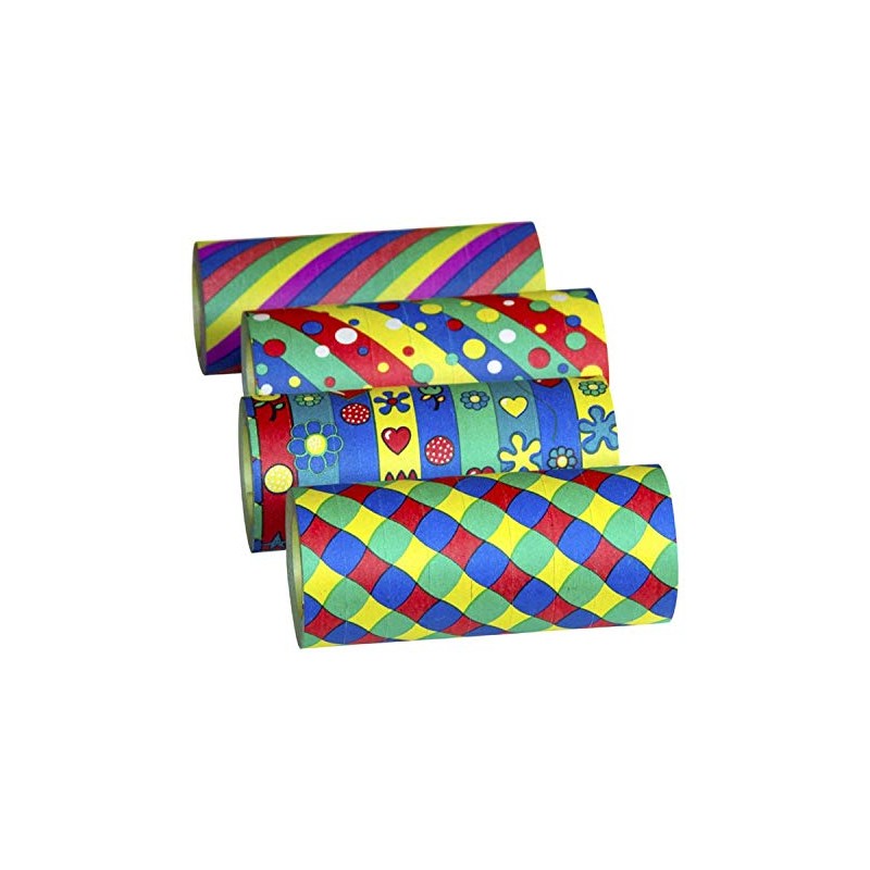 VEPATIM Jumbo Streamers Assorted Designs 15 m Pack of 4