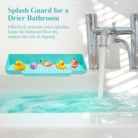 Zhaoyao Splash Guard for Bathtub, 1p Soft Silicone Foldable Tub Splash Guard Stopping Water Droplets from Splashing Suitable for Bathtubs and Sinks (Green)