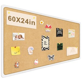 Bulletin Board, 60 x 24 in Felt Pin Board - Cork Board Alternative for Wall, Foldable Picture Self-Adhesive Vision Prayer Board with 20 Pushpins 10 Cards - Lightweight Home/Office Décor