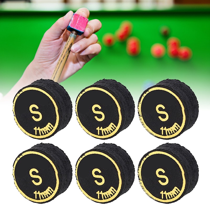 6PCS Billiard Cue Tips PU Multiple Layer Pool Cue Tips