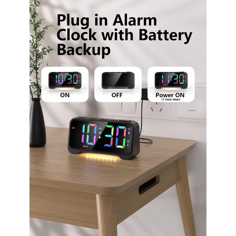 Super Loud Alarm Clock for Bedrooms, Digital Clock Large Display