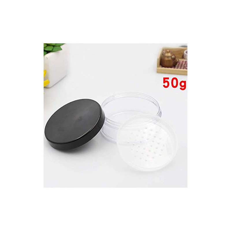 DNHCLL 2PCS 50ML Plastic Empty Clear Make-up Loose Powder Container