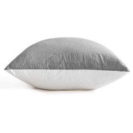 MILDLY Cushion Cover 40 x 80 cm Cotton Smoke Grey, Cushion Covers 2-Piece with Zip, Similar Texture to Stone Washed Linen, Oeko-Tex Certified, Soft and Comfortable