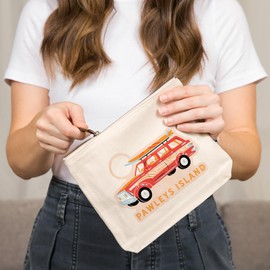 Lantern Press Pawleys Island, South Carolina, Secret Surf Spot, Woody Wagon and Surfboards, 100% Cotton Zipper Pouch, Travel Accessory, Go Bag