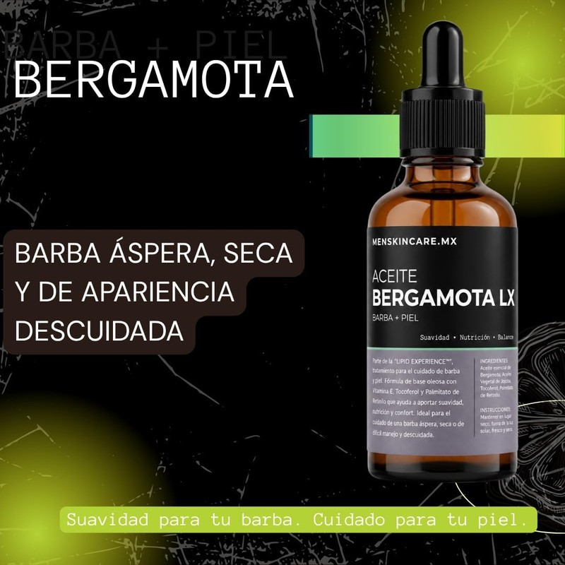 Aceite para Barba y Piel Barba Áspera, Seca y de