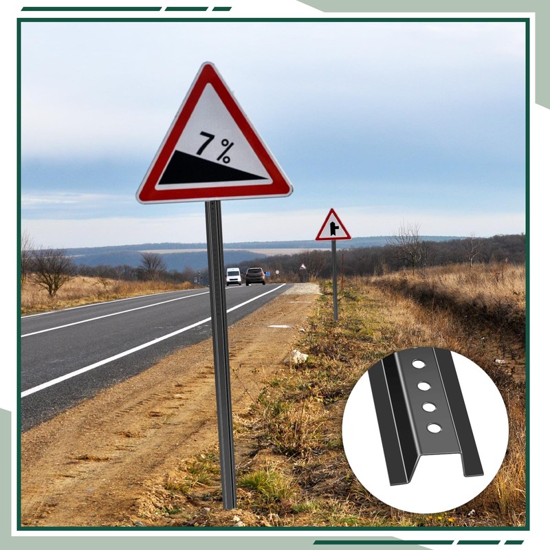 Gisafai Tall U Channel Sign Steel Post with Enamel Coating