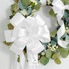 HUIHUANG White Wired Satin Ribbon 2.5 inch White Double-Faced Satin