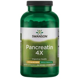 Swanson Triple-Strength Pancreatin 4X 300 Tabs Enzyme