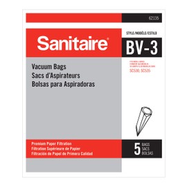 Sanitaire BV-3 Premium Paper Bag (Backpack vac Bag), Pack of 5, 62135, X-Large