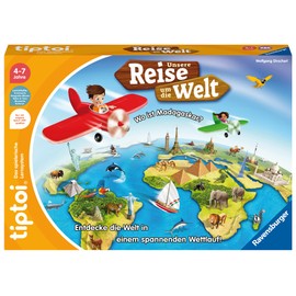 Ravensburger tiptoi Spiel 00117 Our Journey Around the World Educational Game from 4 Years, Educational Geography Game for Boys and Girls, for 1-4 Players