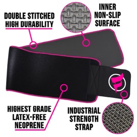 Fitru Waist Trimmer Sauna Ab Belt For Women & Men - Waist Trainer Stomach Wrap (pink, 8" X 42")