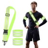 CAINCAY Reflector Belt, Reflective Strap with 2 Reflective Safety Bracelets,