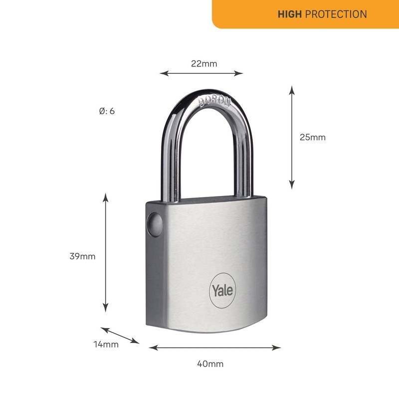 Yale - Y120B/40/125/1 High Security 40 mm Messing Vorhängeschlos