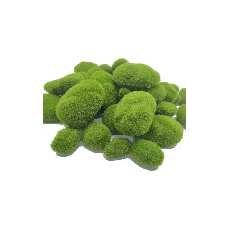 generic Rocas Con Musgo Verde Artificial Para Decoración, 30 Piezas