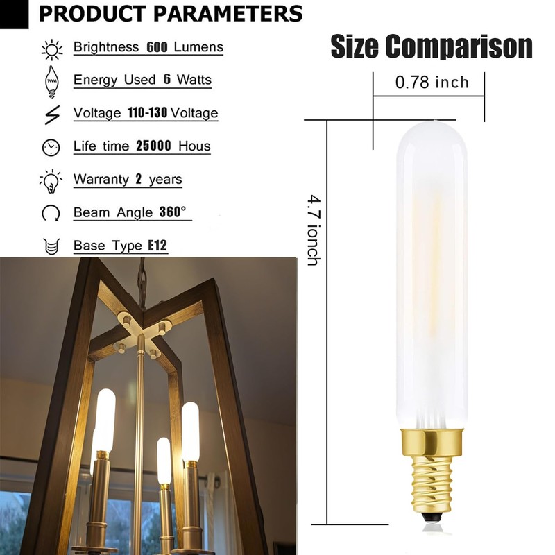 Leools E12 LED Bulb Dimmable 6W Equal Warm White 2700K