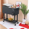 Jutoop 80QT Insulated Trolley - Dark Gray Plastic Rectangular Rolling