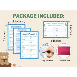 Zcsni Christian Bible Friendly Feud Game, Bible Feud Quiz, Holiday Games for Adults Large Group Party, Church Trivia Games for Family, Fun Feud Game for Family, Bible Party Decoration, A04