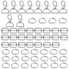 HUAZIZ 60-Piece Alloy Key Ring Set, Rotating Carabiner Hooks, D