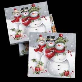 20-ct 13x13 Christmas Napkins for Decoupage Snowman Napkins Christmas Paper Napkins Christmas Napkins Paper Christmas Napkins for Kids Snowman Paper Napkins Christmas Napkins Disposable Cute Smile