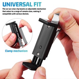 jojofuny 10 Pcs Car Sun Visor Clip, Adjustable Garage Door Remote Holder, Abs Black Visor Clips for Cars, Sunglass Organizer Mount, Remote Control Holder