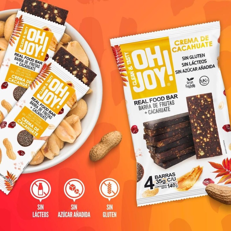"Oh Joy! 4pack Barra De Frutas & Nueces Variedad Cacahuate