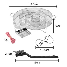 ZITFRI Cold Smoke Generator Stainless Steel Cold Smoke Generator Round Smoke Generator for Cold Smoking - Cold Smoke Spiral for Kettle Barbecue Smoker and Smoker Oven - with 1 Brush, 2 Meat Hooks, 10