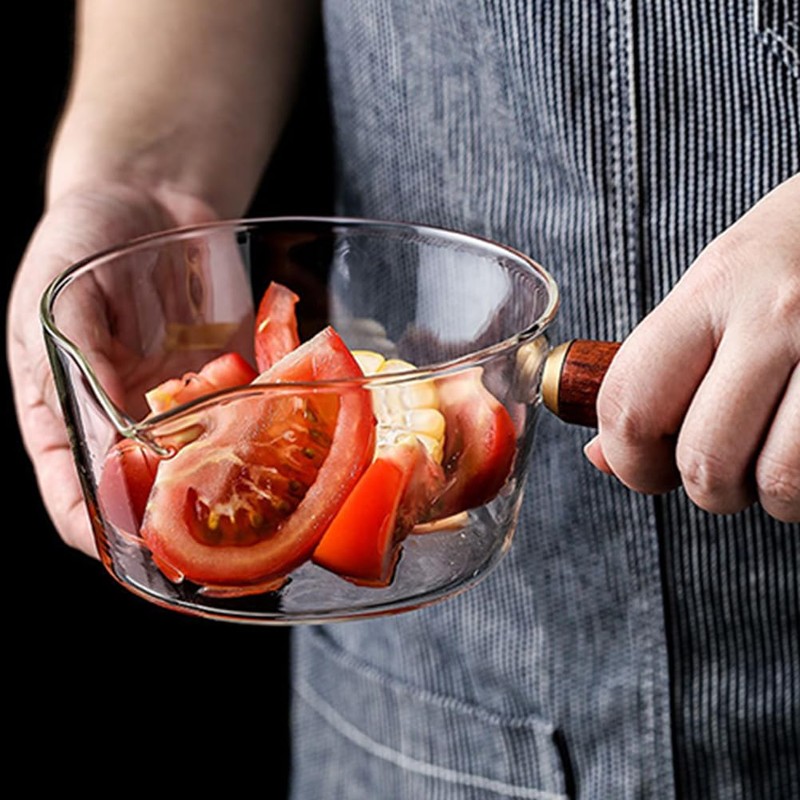 Glass Saucepan Pot for Cooking on Stove: Kitchen 600Ml Glass