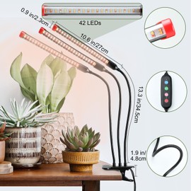 FECiDA Clip On Grow Lights for Indoor Plants 3000 Lumen 27W, 2024 Newest Brightest LED Plant Grow Light for Houseplants, Bonsai, Pot Plant, Full Spectrum Growing Lamp with 4,8,12 Hr Timer
