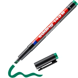 edding 143 B Permanent Foil Pen - Green - 1 Pen - Chisel Tip 1-3 mm - Pen for Writing on Glass, Plastic, Films and Smooth Surfaces - Quick-Drying, Smudge-proof and Waterproof