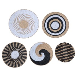 5PCS Premium Handmade Woven Wall Basket Decor – Unique Boho Farmhouse & Rustic Wall Hanging Art, Versatile Accent for Bedroom, Living Room & Home