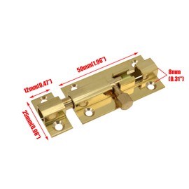 Quluxe 2 Inch Solid Cast Brass Barrel Bolt, Antique Brass Door Slide Latch Lock, Heavy Duty Gate Sliding Bolt Latch- Gold (Pack of 4)