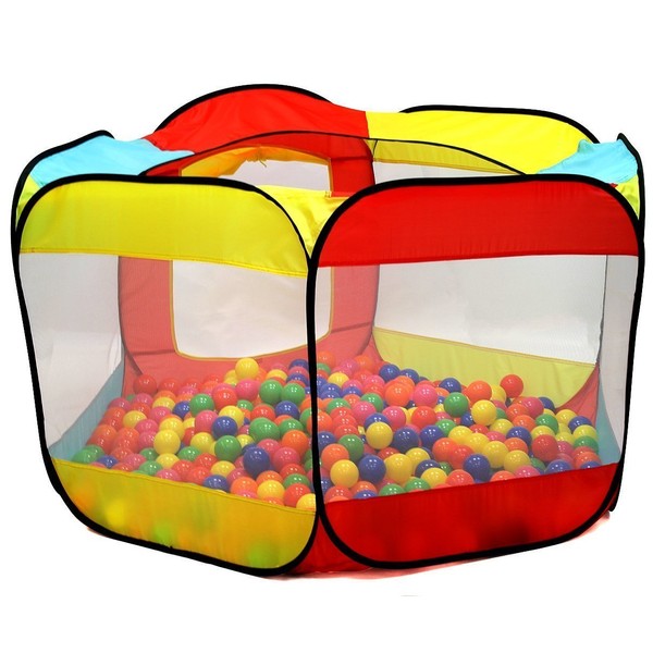 Kiddey Ball Pit Play Tent for Kids - 6-Sided Ball Pit for Kids Toddlers and Baby - Fill with Plastic Balls (Balls Not Included) or Use As an Indoor / Outdoor Play Tent